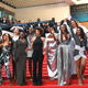 Co-authors of the book Noire N’est Pas Mon Metier (Black Is Not My Job) pose on the stairs at the screening of Burning during the 71st annual Cannes Film Festival at Palais des Festivals on May 16, 2018, in Cannes, France.